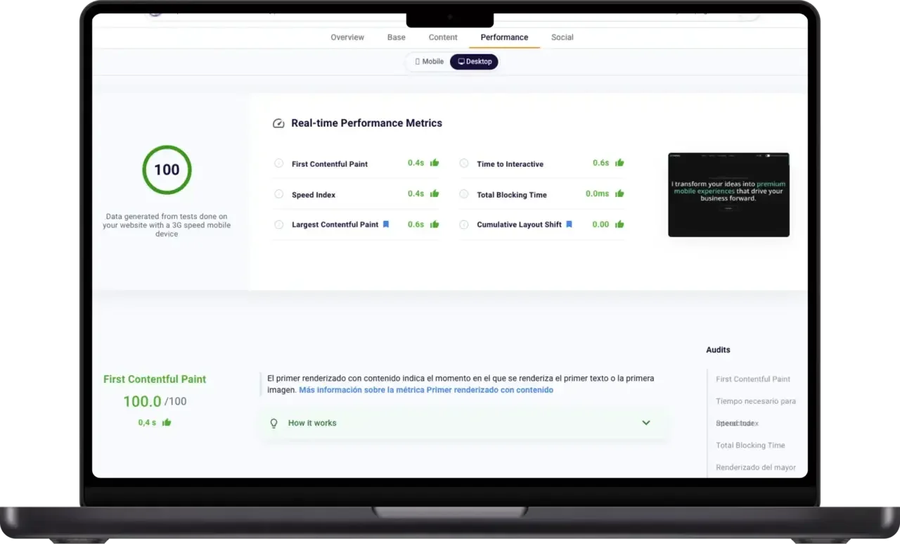 Core Web Vitals in Verde